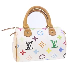 Louis Vuitton-Bolsa de mão LOUIS VUITTON Monograma Multicolor Mini Speedy Branco M92645 Auth am907g-Branco