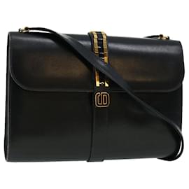 Christian Dior-Christian Dior Shoulder Bag Leather Black Auth am2659g-Black
