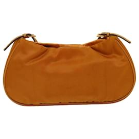 Prada-PRADA Chain Shoulder Bag Nylon Orange Auth am2666ga-Orange