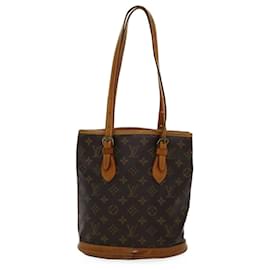 Louis Vuitton-LOUIS VUITTON Monogram Bucket PM Shoulder Bag M42238 LV Auth am2619g-Monogram