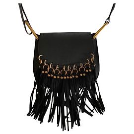 Chloé Black Leather Handbag with Gold Trim Black