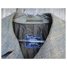 Burberry-Tamanho do casaco de tweed vintage Burberry 51-Cinza