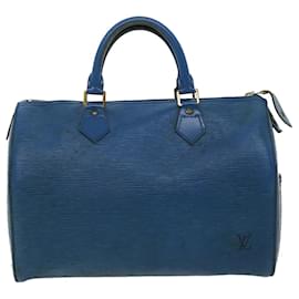 Louis Vuitton-Louis Vuitton Epi Speedy 30 Hand Bag Blue L230 LV Auth 31302-Blue