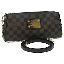 Louis Vuitton-LOUIS VUITTON Damier Ebene Eva 2Way Shoulder Hand Pouch N55213 LV Auth rz246a-Other