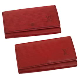 Louis Vuitton-LOUIS VUITTON Epi Multicles 4 Key case 2Set Red M63827 LV Auth rz252-Red