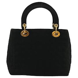 Christian Dior-Christian Dior Canage Lady Dior Hand Bag Nylon Black Auth am2562g-Black
