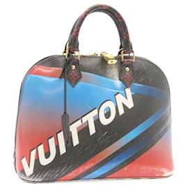Louis Vuitton-LOUIS VUITTON Race Line Alma PM Hand Bag Black Blue Red M50646 LV Auth 24462a-Black,Red,Blue