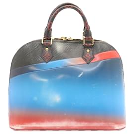 Louis Vuitton-LOUIS VUITTON Race Line Alma PM Hand Bag Black Blue Red M50646 LV Auth 24462a-Black,Red,Blue