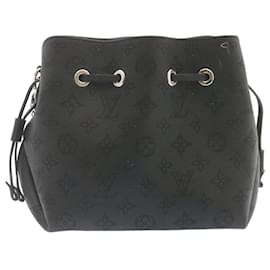 Louis Vuitton-LOUIS VUITTON Monogram Mahina Bella Shoulder Bag Black M57070 LV Auth 25402a-Black