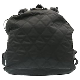Prada-PRADA Nylon Fur Backpack Black 2VZ015 auth 21454a-Black