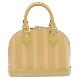 Louis Vuitton-LOUIS VUITTON Vernis Rayures Alma BB Hand Bag 2way Beige Pink M90970 Auth tp210a-Pink,Beige