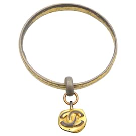 Chanel-CHANEL Bangle Bracelet Gold CC Auth yk3976-Golden