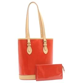 Louis Vuitton-LOUIS VUITTON Monogram Vernis Bucket PM Shoulder Bag SP Order Rouge Auth 22324a-Red