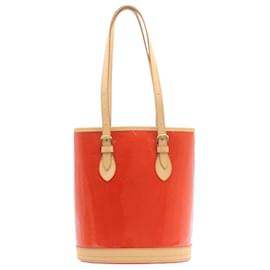 Louis Vuitton-LOUIS VUITTON Monogram Vernis Bucket PM Shoulder Bag SP Order Rouge Auth 22324a-Red
