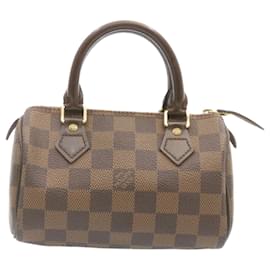 Louis Vuitton-LOUIS VUITTON Damier Ebene Mini Bolsa Speedy SP Pedido LV Auth 23260NO-Outro