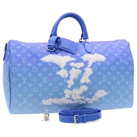 Louis Vuitton-LOUIS VUITTON Monogram Clouds Keepall Bandouliere50 BostonBag M45428 auth 28680a-Blue