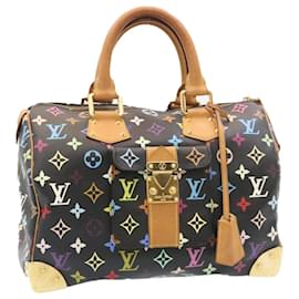 Louis Vuitton-Louis Vuitton multicolor Speedy 30 Hand Bag M92642 LV Auth 28793a-Black