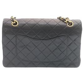Chanel-CHANEL Classic Matelasse 25 Chain Flap Shoulder Bag Lamb Skin Black Auth 29001a-Black,Golden