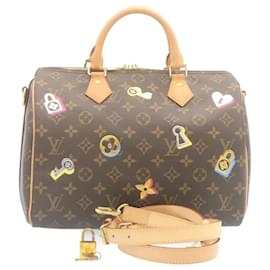 Louis Vuitton-LOUIS VUITTON Monogram Love Lock Speedy Bandouliere30 Handtasche M.44365 Auth 29080BEIM-Monogramm