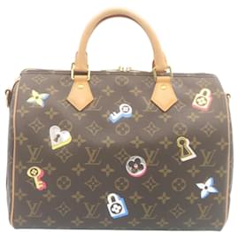 Louis Vuitton-Bandoulière Speedy com Monograma Love Lock LOUIS VUITTON30 bolsa M44365 auth 29080NO-Monograma