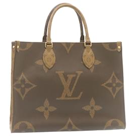 Louis Vuitton-LOUIS VUITTON Monogram Reverse Giant On The Go MM Tote Bag M45321 Auth LV 29088A-Monogramme