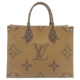 Louis Vuitton-LOUIS VUITTON Monogram Reverse Giant On The Go MM Tote Bag M45321 Auth LV 29088A-Monogramme