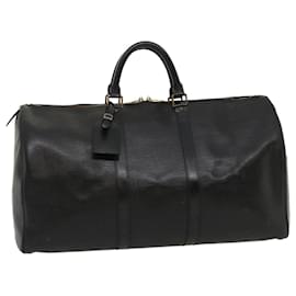 Louis Vuitton-Louis Vuitton Epi Keepall 50 Boston Bag Black M42962 LV Auth ki1886-Black