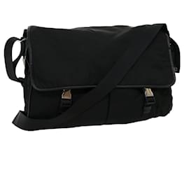 Prada-PRADA Shoulder Bag Nylon Black Auth ki2047-Black