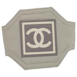 Chanel-CHANEL Bangle Bracelet Gray CC Auth ar6832-Grey