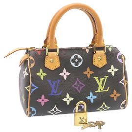 LOUIS VUITTON Sac à main Mini Speedy Monogram Multicolore Noir M92644 Connaissance d'authentification048 Noir