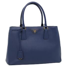 Prada-PRADA Hand Bag Safiano Leather Blue Auth lt420-Blue