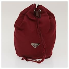 Prada-Prada pouch nylon 2Set Red Gray Auth ar6770-Red,Grey