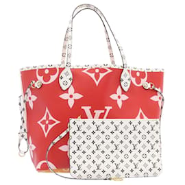 Louis Vuitton-LOUIS VUITTON Monogram Giant Neverfull MM Tote Bag Pink Red M44567 auth 26828a-Pink,Red