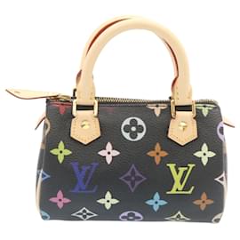 Louis Vuitton-Mini bolso de mano Speedy con monograma multicolor de LOUIS VUITTON Negro M92644 autenticación 26986EN-Negro