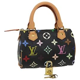 Louis Vuitton-LOUIS VUITTON Mini borsa a mano Speedy multicolore con monogramma Nero M92644 auth 27252alla-Nero