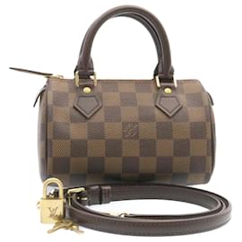 Louis Vuitton-Bolsa de mão LOUIS VUITTON Damier Ebene Mini Speedy M41534 Autenticação de LV 27265NO-Outro