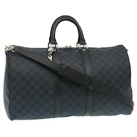 Louis Vuitton-LOUIS VUITTON Damier Keepall Bandouliere in Kobaltblau 45 Boston Tasche Nr41349 Auth 29189BEIM-Andere