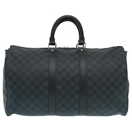 Louis Vuitton-LOUIS VUITTON Damier Keepall Bandouliere in Kobaltblau 45 Boston Tasche Nr41349 Auth 29189BEIM-Andere