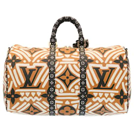 Louis Vuitton-LOUIS VUITTON Bandoulière LV Crafty Keepall 45 Boston Caramel M45473 auth 29194A-Caramel,Monogramme