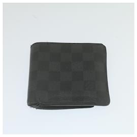 Louis Vuitton-LOUIS VUITTON Monogram Damier Graphite Wallet 4Set Brown Black LV Auth 29326-Brown,Black