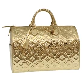 Louis Vuitton-LOUIS VUITTON Monogram Miroir Speedy 35 Hand Bag Gold M95785 LV Auth 29332a-Golden,Other
