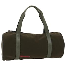 Prada-PRADA Hand Bag Nylon Khaki Auth jk1333-Khaki
