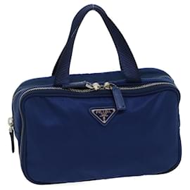 Prada-PRADA Pouch Hand Bag Nylon Blue Auth cl024-Blue