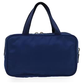 Prada-PRADA Pouch Hand Bag Nylon Blue Auth cl024-Blue