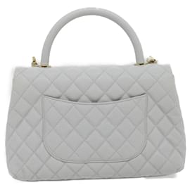 Chanel-CHANEL Matelasse Chain Shoulder Hand Bag Caviar Skin 2way White CC Auth bs910A-White