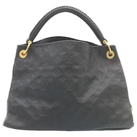 Louis Vuitton-LOUIS VUITTON Monogram Empreinte Artsy MM Shoulder Bag Black M41066 auth 27846a-Black