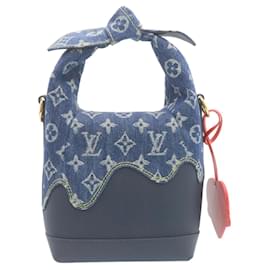 Louis Vuitton-LOUIS VUITTON NIGO Monogram Denim Japanese Cruiser Bag Blue M45970 auth 28149a-Blue