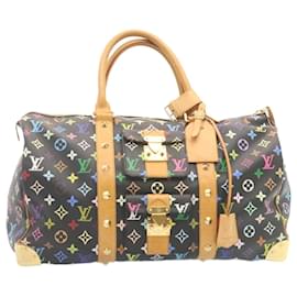 Louis Vuitton-Keepall multicolor con monograma de LOUIS VUITTON 45 Bolso Boston Negro M92640 autenticación 28150EN-Negro