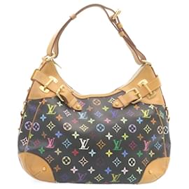 Louis Vuitton-LOUIS VUITTON Monogram Multicolor Greta Shoulder Bag Black M40196 LV Auth 28474a-Black