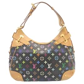 Louis Vuitton-LOUIS VUITTON Monogram Multicolor Greta Shoulder Bag Black M40196 LV Auth 28474a-Black